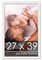 27x39 Solid Wood Picture Frame with UV-Resistant Acrylic & Acid-Free Backing, Available in 6 Finishes: Matte Black, Matte White, Metallic Bronze, Silver, Natural Wood Grain & Mahogany